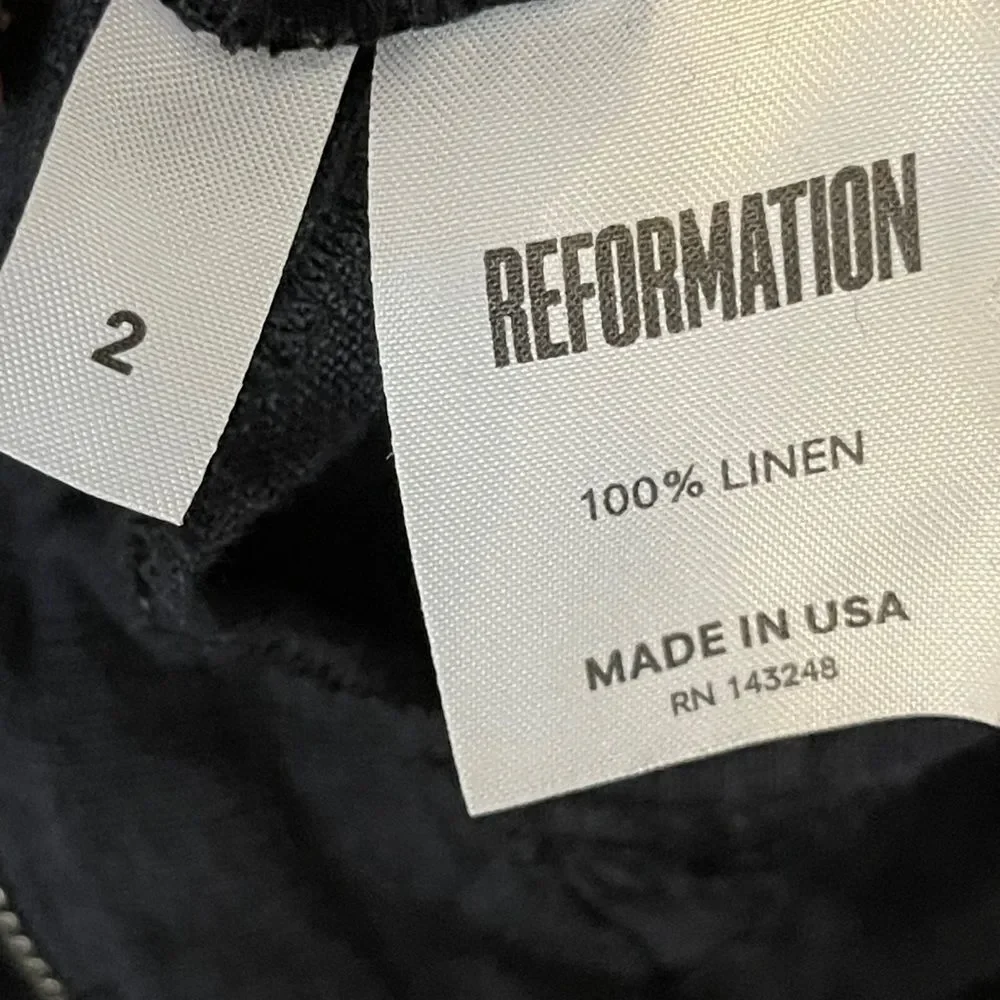 Reformation Black Linen Jumpsuit‎